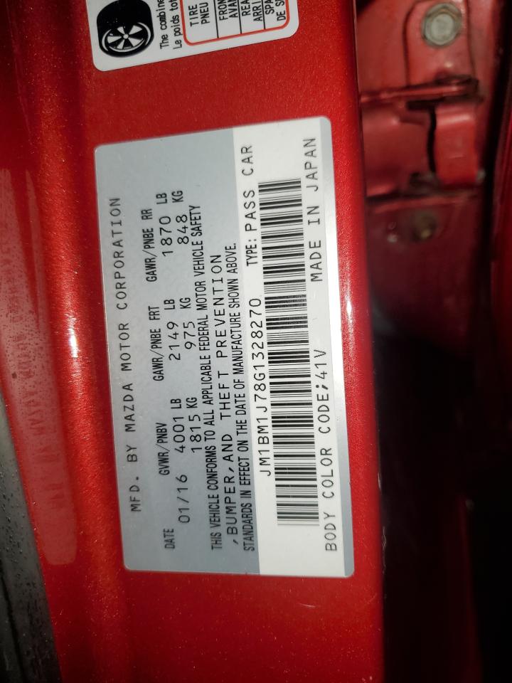 2016 Mazda 3 VIN JM1BM1J78G1328270 Copart auction photo, front end / rear end damage thumbnail 12