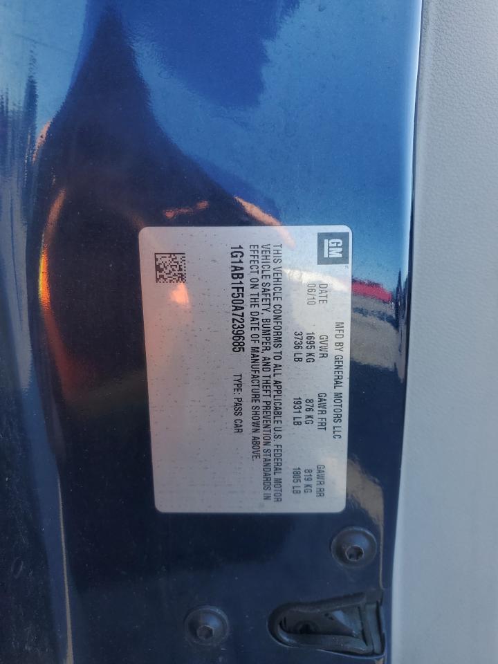 2010 Chevrolet Cobalt VIN 1G1AB1F50A7239685 Copart auction photo, front end / rear end damage thumbnail 12