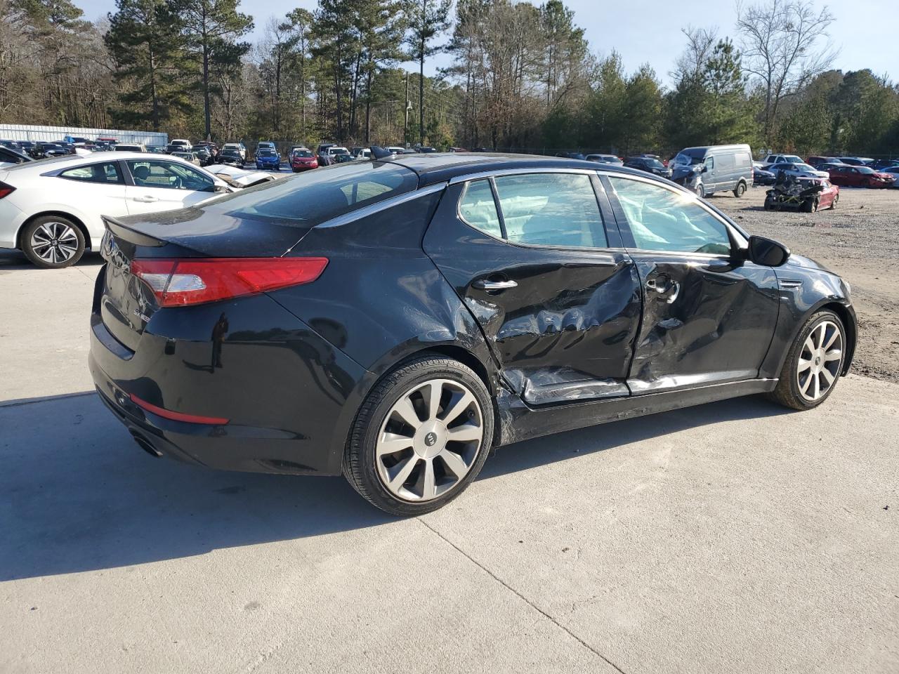 2013 KIA Optima VIN 5XXGR4A66DG141335 Copart auction photo, side damage thumbnail 3