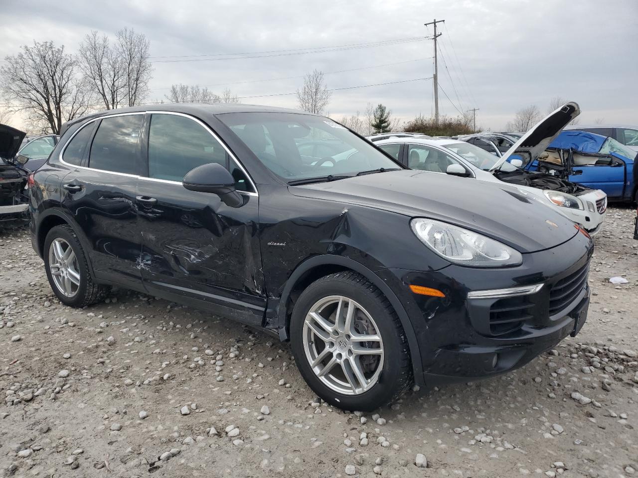 2015 Porsche Cayenne VIN WP1AF2A20FLA30152 Copart auction photo, side / front end damage thumbnail 4