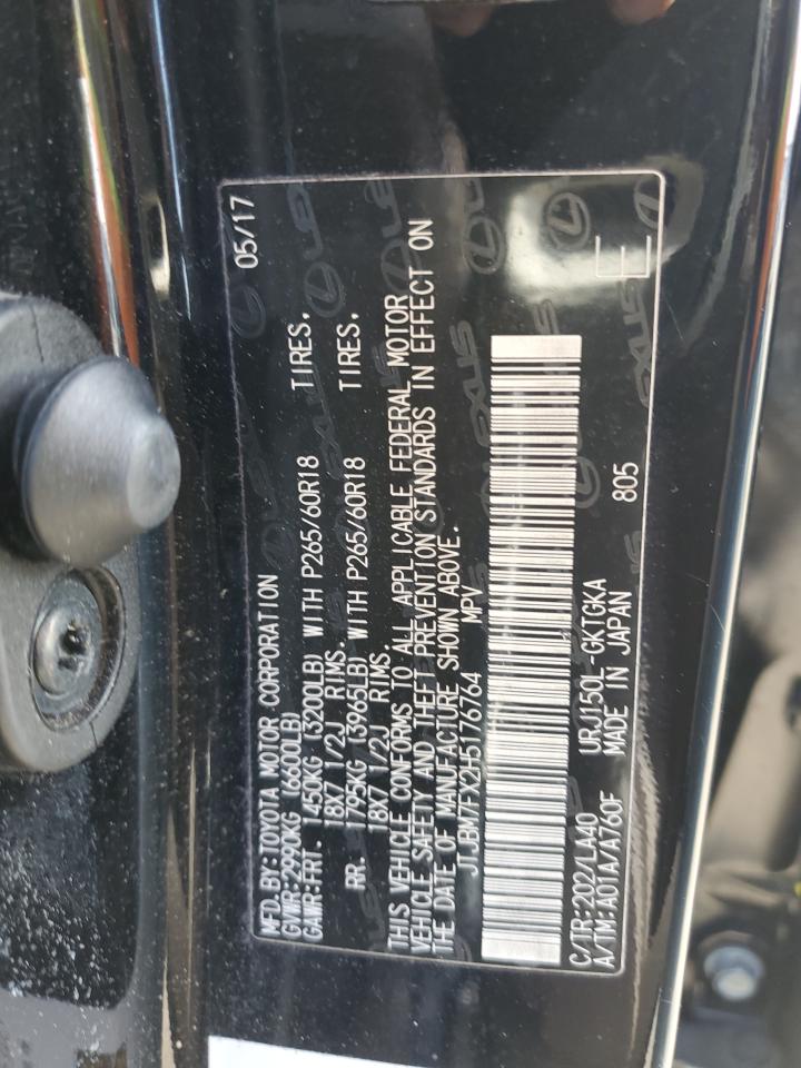2017 Lexus GX VIN JTJBM7FX2H5176764 Copart auction photo, front end / rear end damage thumbnail 15