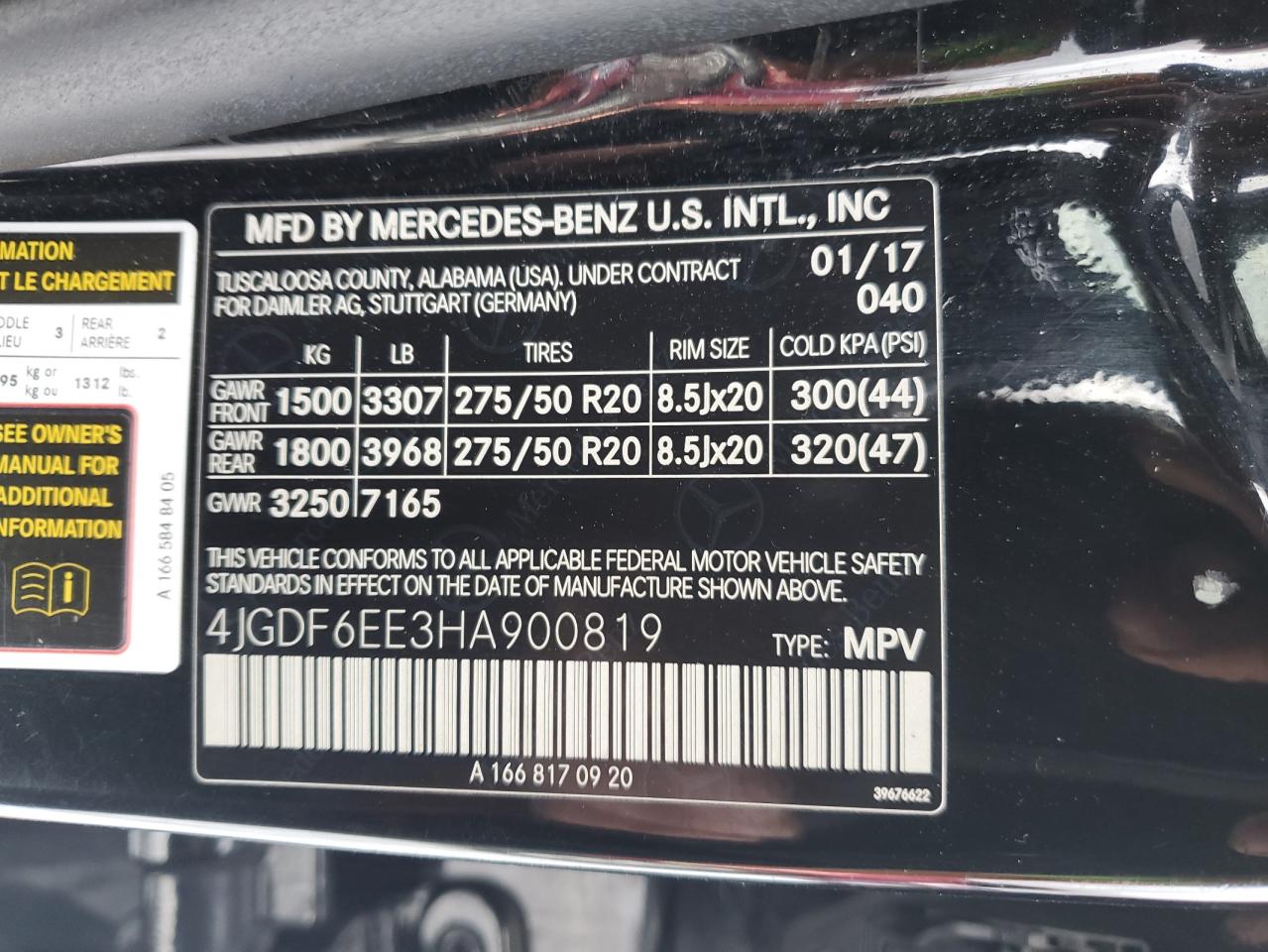 2017 Mercedes-Benz GLS-klasse VIN 4JGDF6EE3HA900819 Copart auction photo, side damage thumbnail 14