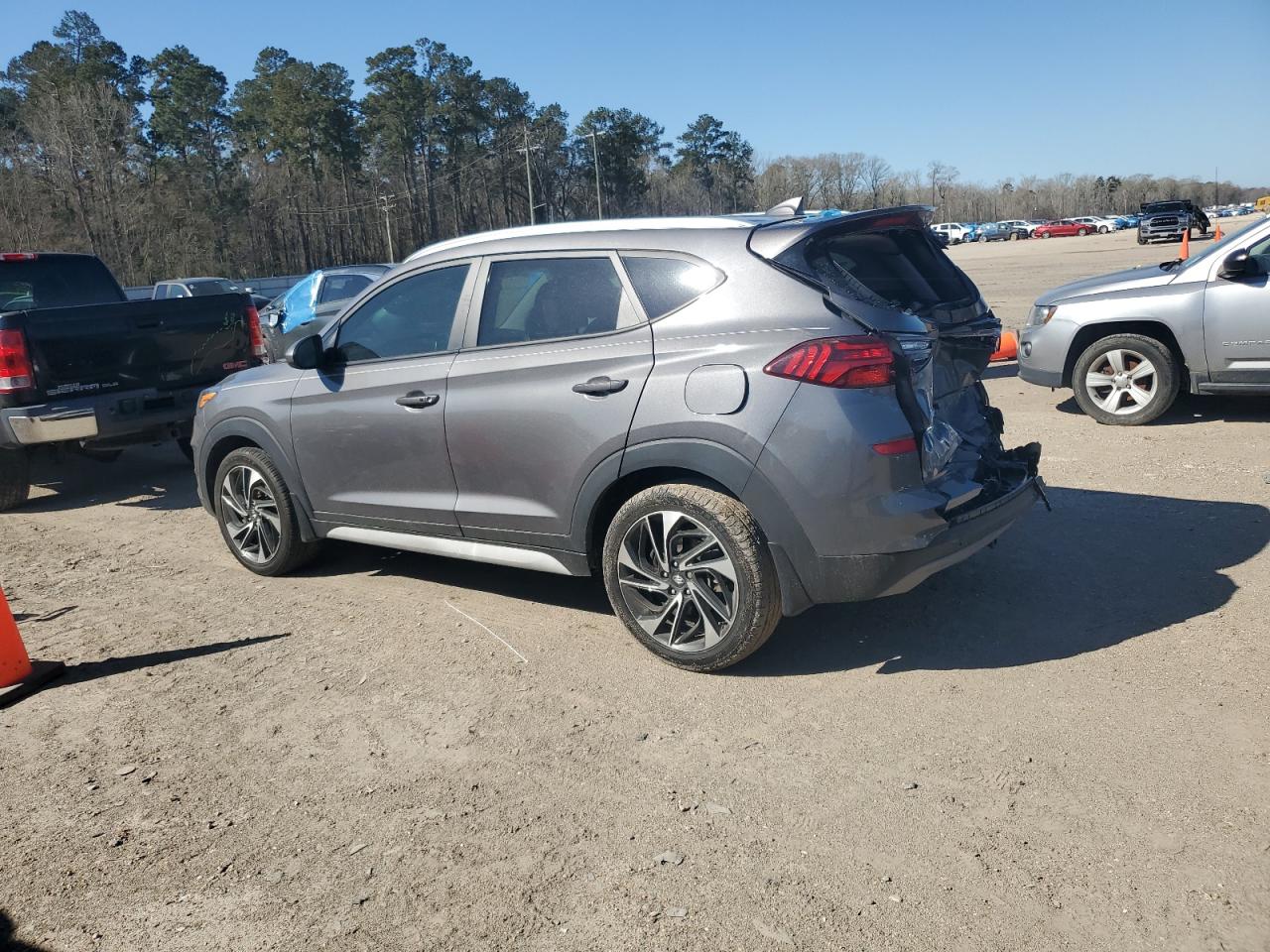 2021 Hyundai Tucson VIN KM8J33AL4MU315755 Copart auction photo, rear end damage thumbnail 2
