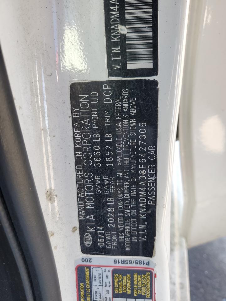 2015 KIA Rio VIN KNADM4A38F6427306 Copart auction photo, vandalism damage thumbnail 13