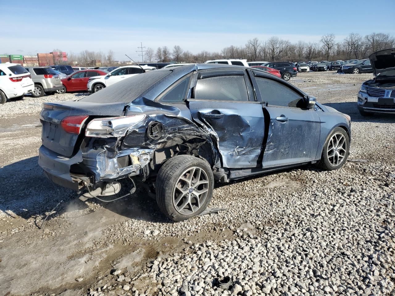 2018 Ford Focus VIN 1FADP3H26JL310440 Copart auction photo, rear end / side damage thumbnail 3