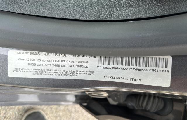 2017 Maserati Ghibli VIN ZAM57XSA9H1206127 Copart auction photo, minor dent/scratches / normal wear damage thumbnail 10