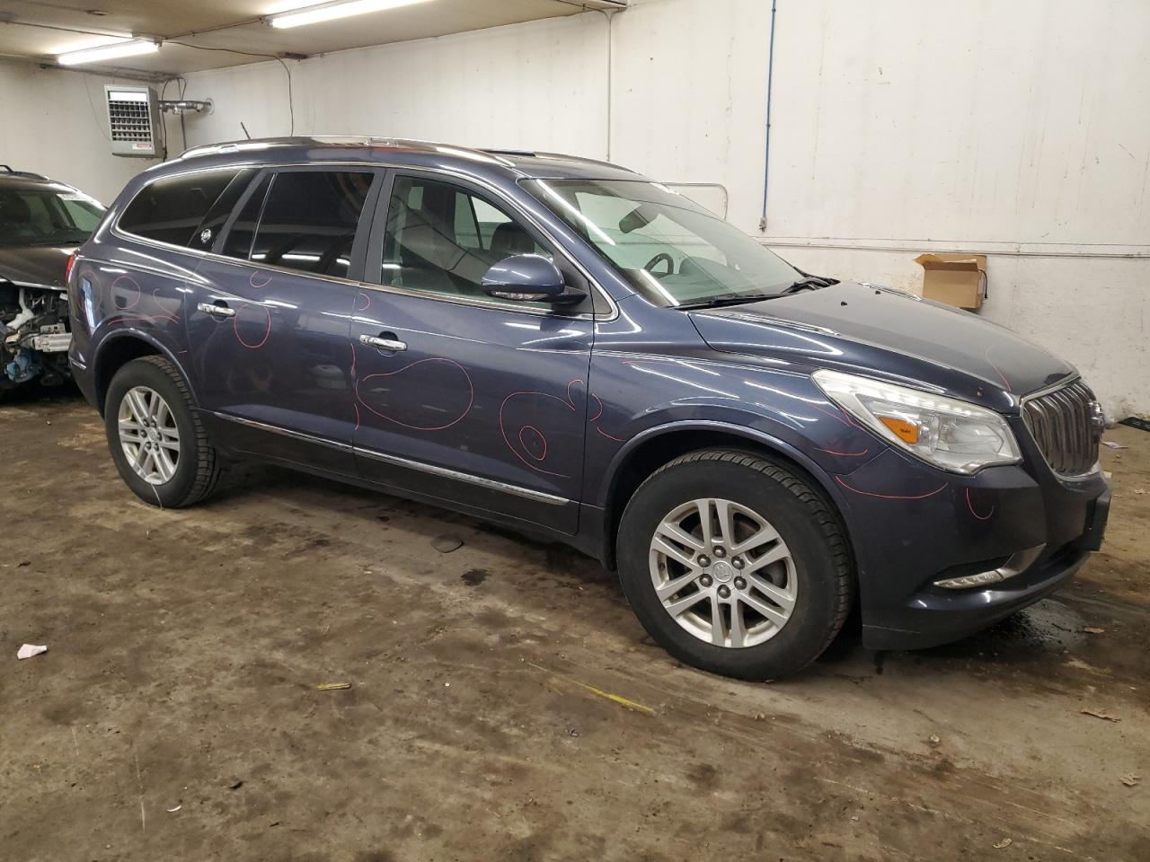 2013 Buick Enclave VIN 5GAKRBKD9DJ262921 Copart auction photo, side / front end damage thumbnail 4