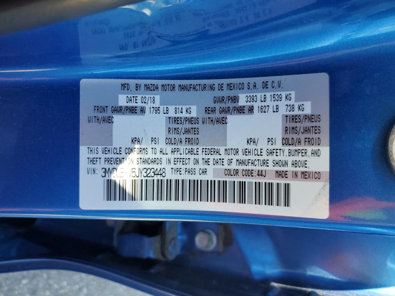 2018 Toyota Yaris VIN 3MYDLBYV6JY323448 Copart auction photo, side damage thumbnail 12
