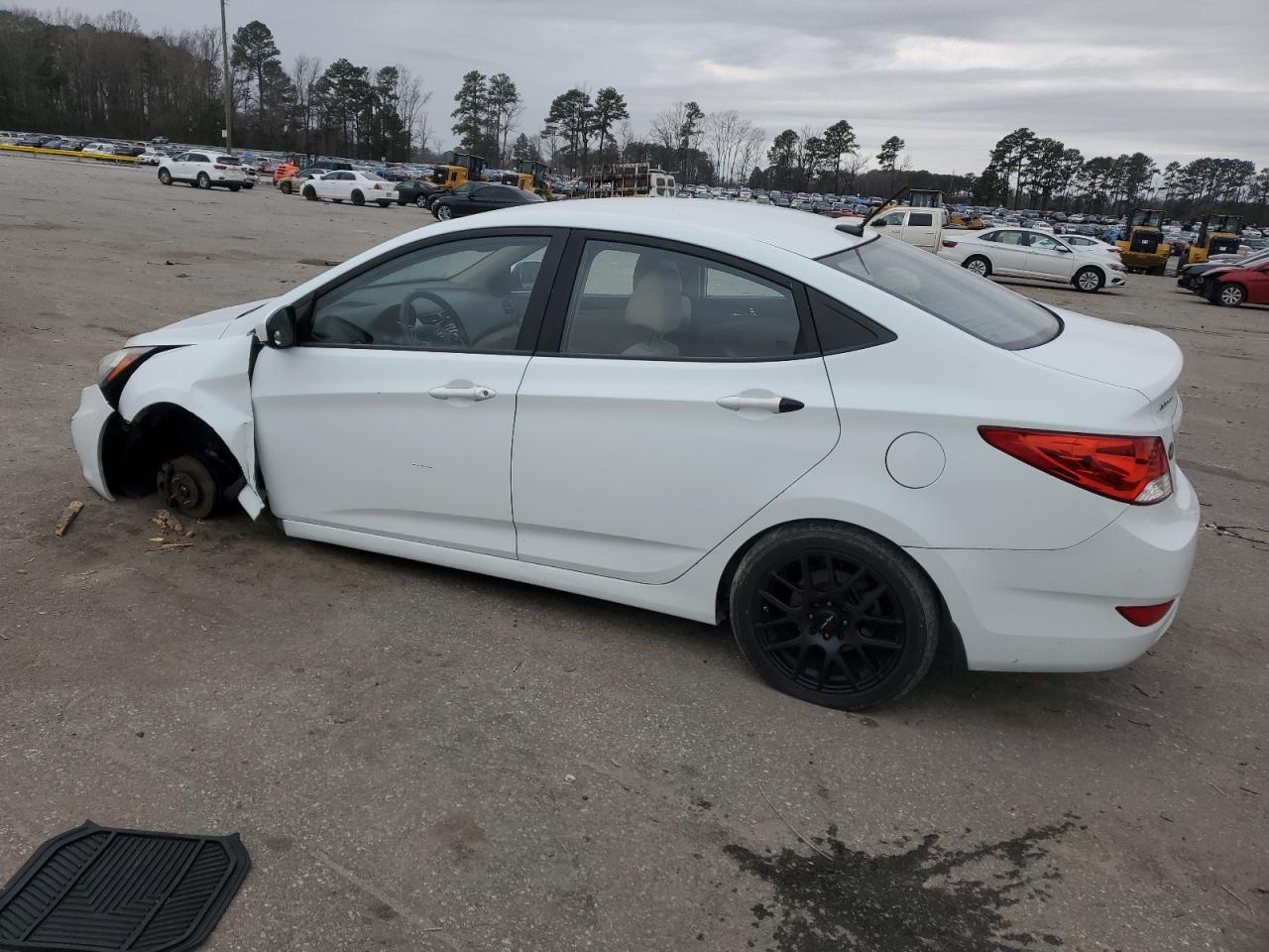 2013 Hyundai Accent VIN KMHCU4AE2DU340361 Copart auction photo, front end / stripped damage thumbnail 2