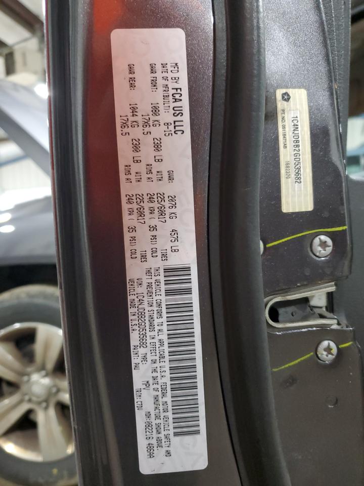 2016 Jeep Compass VIN 1C4NJDBB2GD535682 Copart auction photo, side / front end damage thumbnail 13