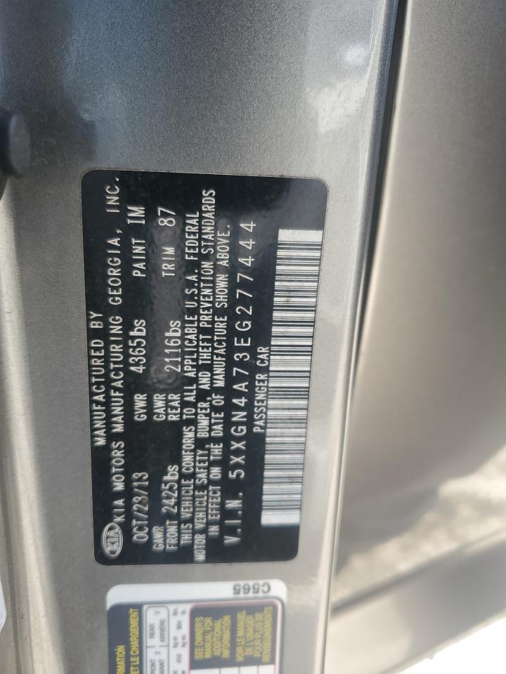 2014 KIA Optima VIN 5XXGN4A73EG277444 Copart auction photo, rear end / front end damage thumbnail 12
