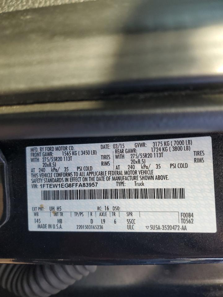 2015 Ford F-150 VIN 1FTEW1EG8FFA83957 Copart auction photo, side damage thumbnail 12
