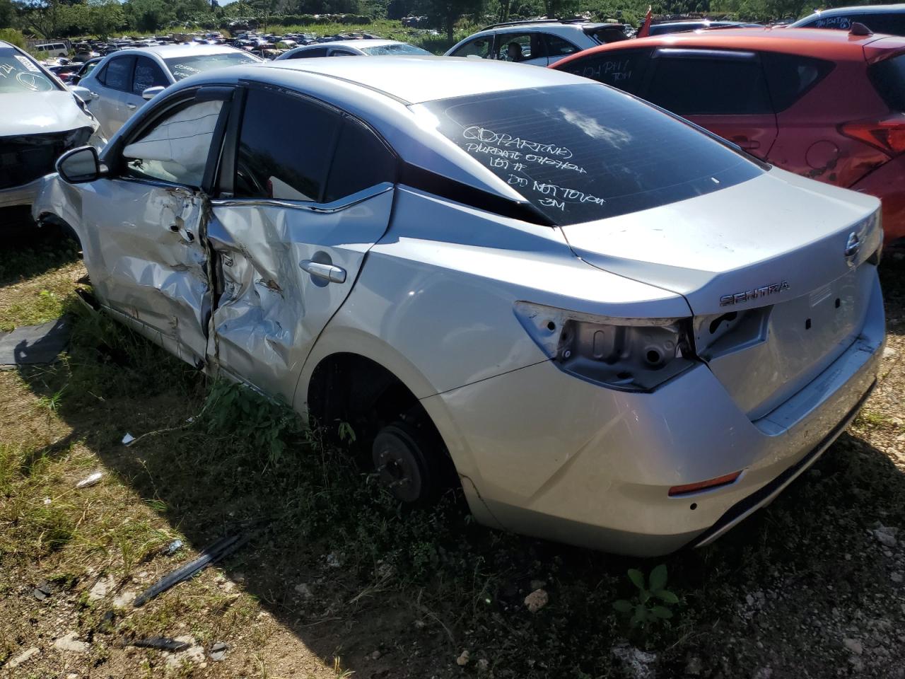 2020 Nissan Sentra VIN 3N1AB8BVXLY235444 Copart auction photo, stripped / side damage thumbnail 2