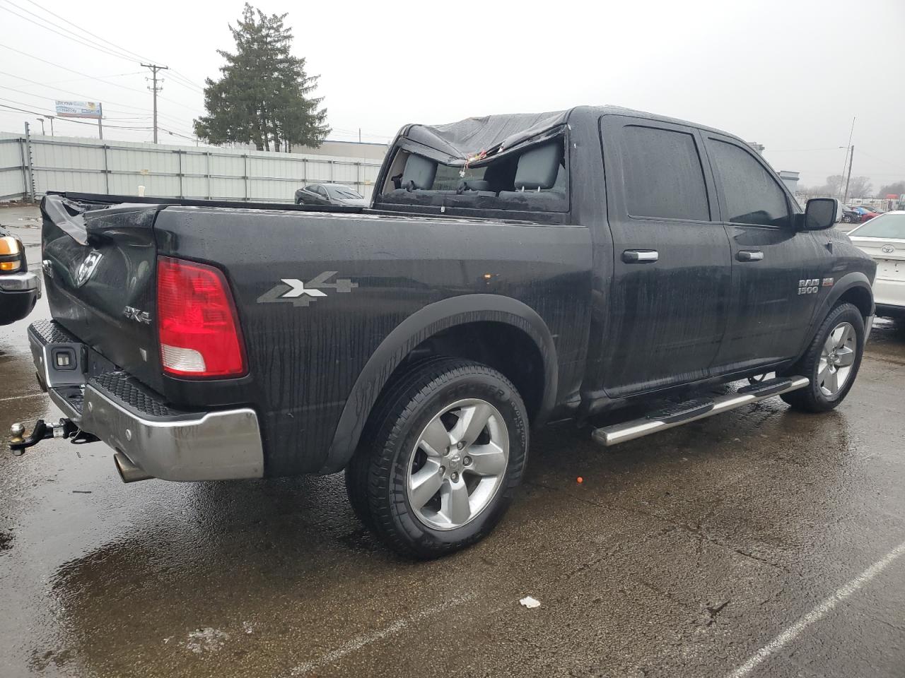 2016 RAM 1500 VIN 3C6RR7LT4GG232609 Copart auction photo, top/roof / rear end damage thumbnail 3