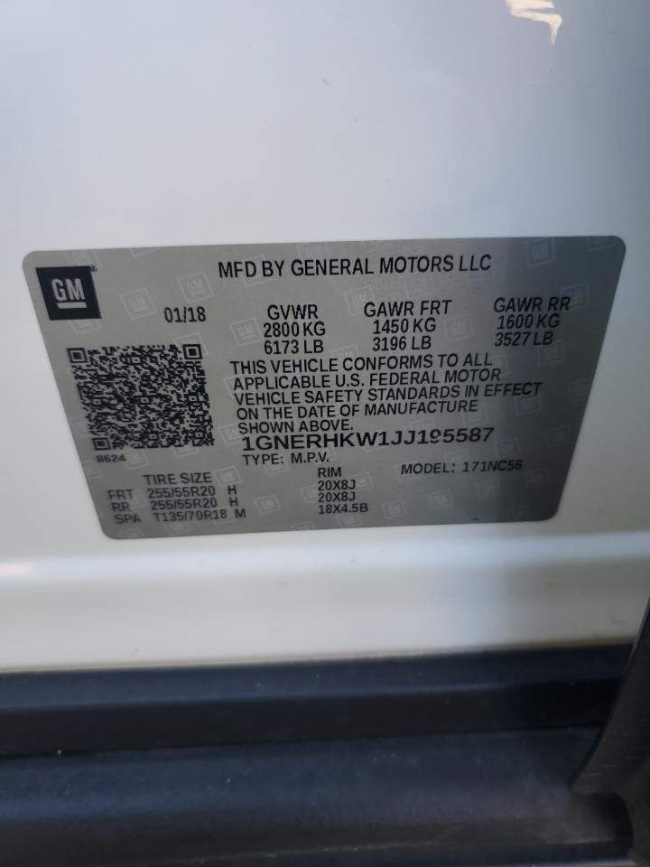 2018 Chevrolet Traverse VIN 1GNERHKW1JJ195587 Copart auction photo, front end damage thumbnail 14