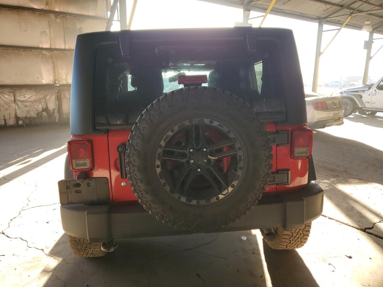 2015 Jeep Wrangler VIN 1C4AJWAGXFL741134 Copart auction photo, front end / side damage thumbnail 6