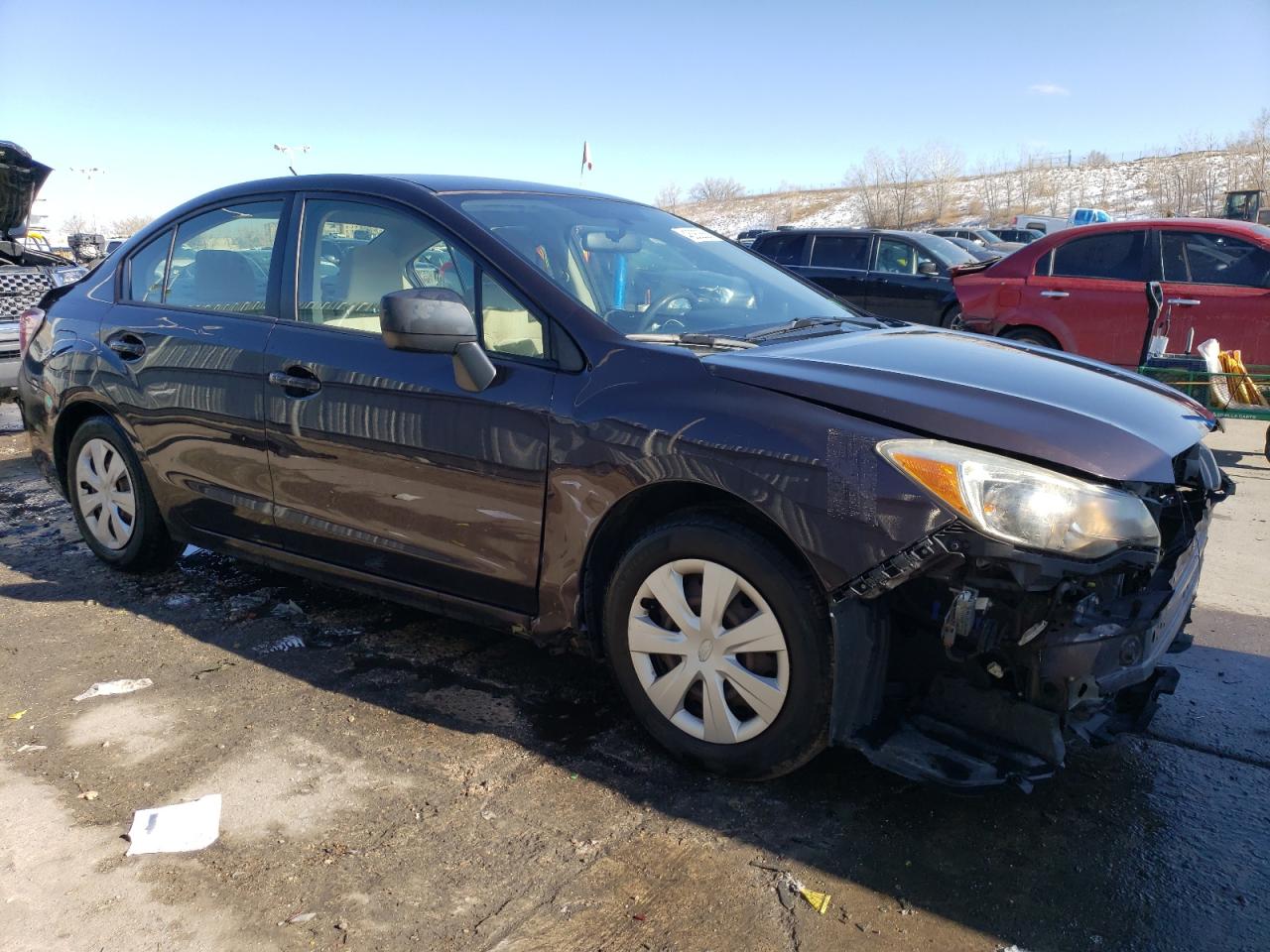 2013 Subaru Impreza VIN JF1GJAA69DH011337 Copart auction photo, front end / hail damage thumbnail 4