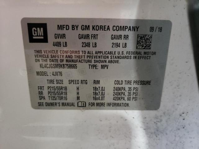 2019 Buick Encore VIN KL4CJGSM9KB758665 Copart auction photo, front end damage thumbnail 13