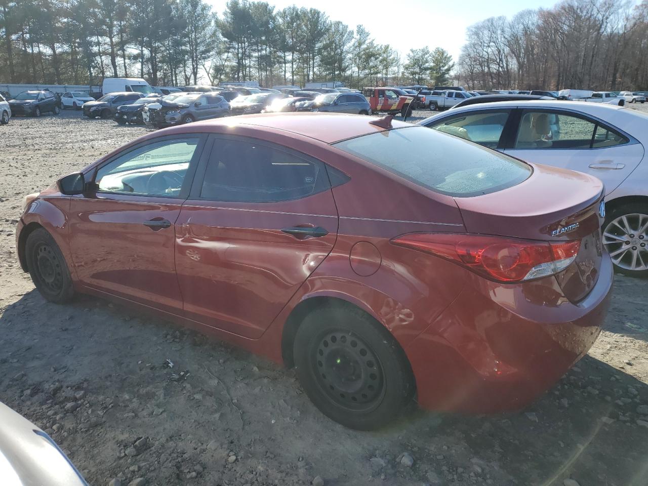2012 Hyundai Elantra VIN KMHDH4AE4CU466664 Copart auction photo, side damage thumbnail 2