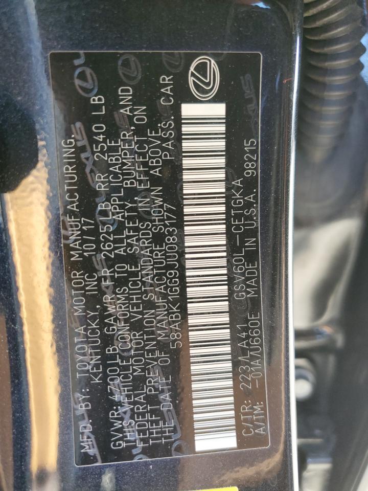 2018 Lexus ES VIN 58ABK1GG9JU083177 Copart auction photo, rear end damage thumbnail 12