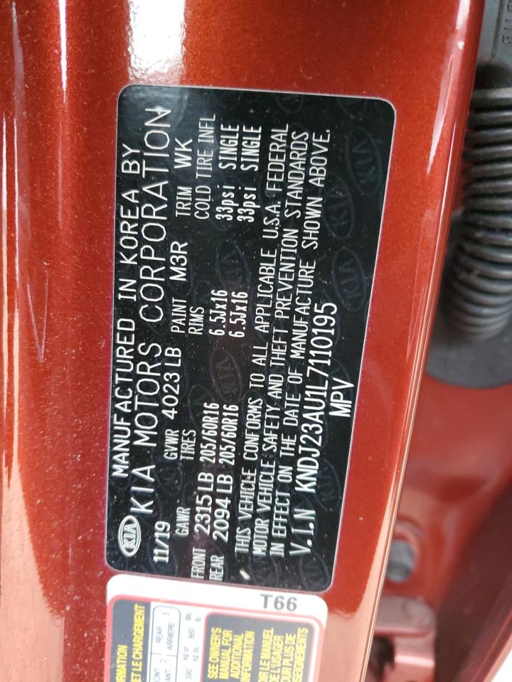 2020 KIA Soul VIN KNDJ23AU1L7110195 Copart auction photo, front end damage thumbnail 15