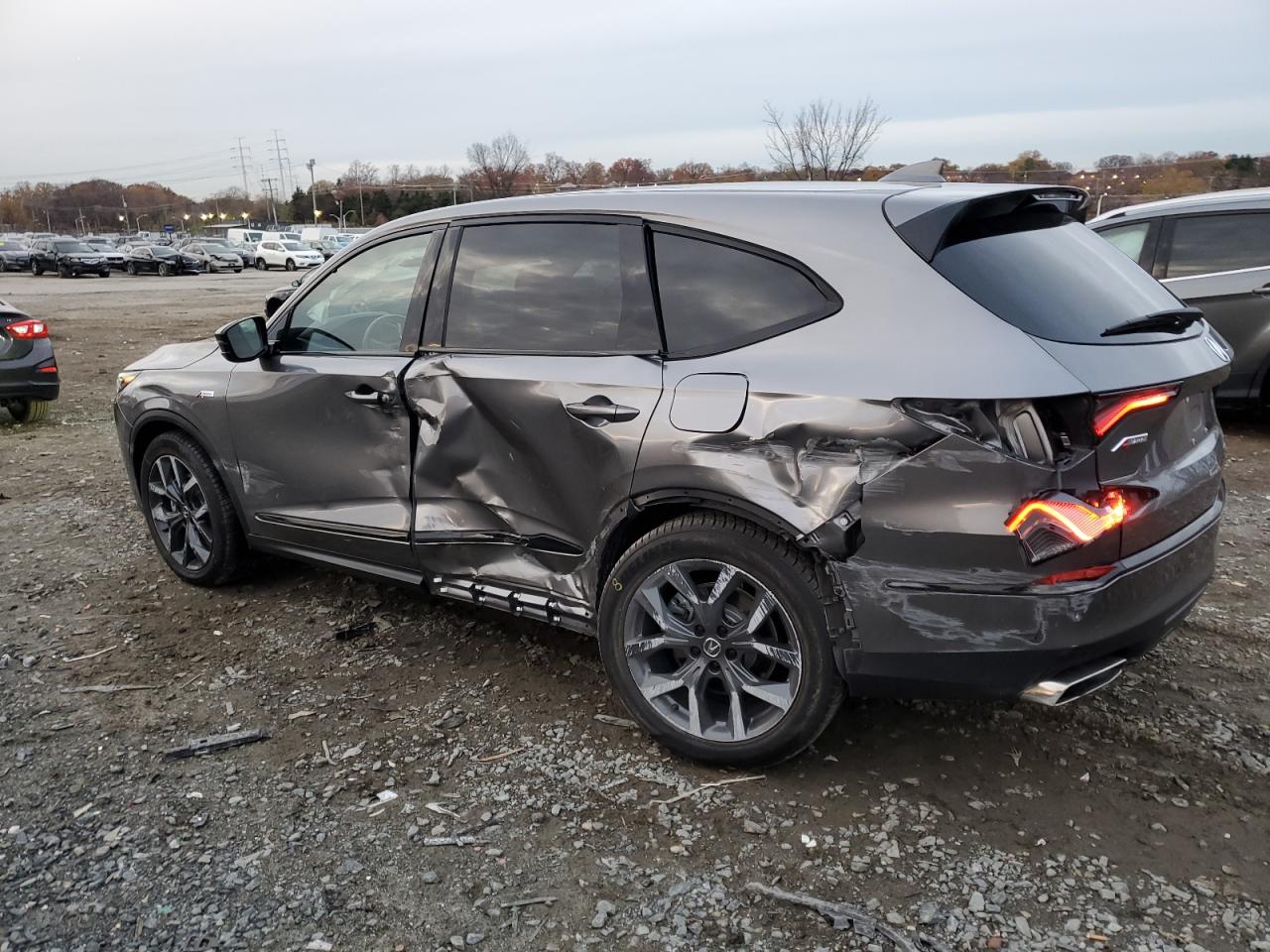 2022 Acura MDX VIN 5J8YE1H0XNL014400 Copart auction photo, side damage thumbnail 2