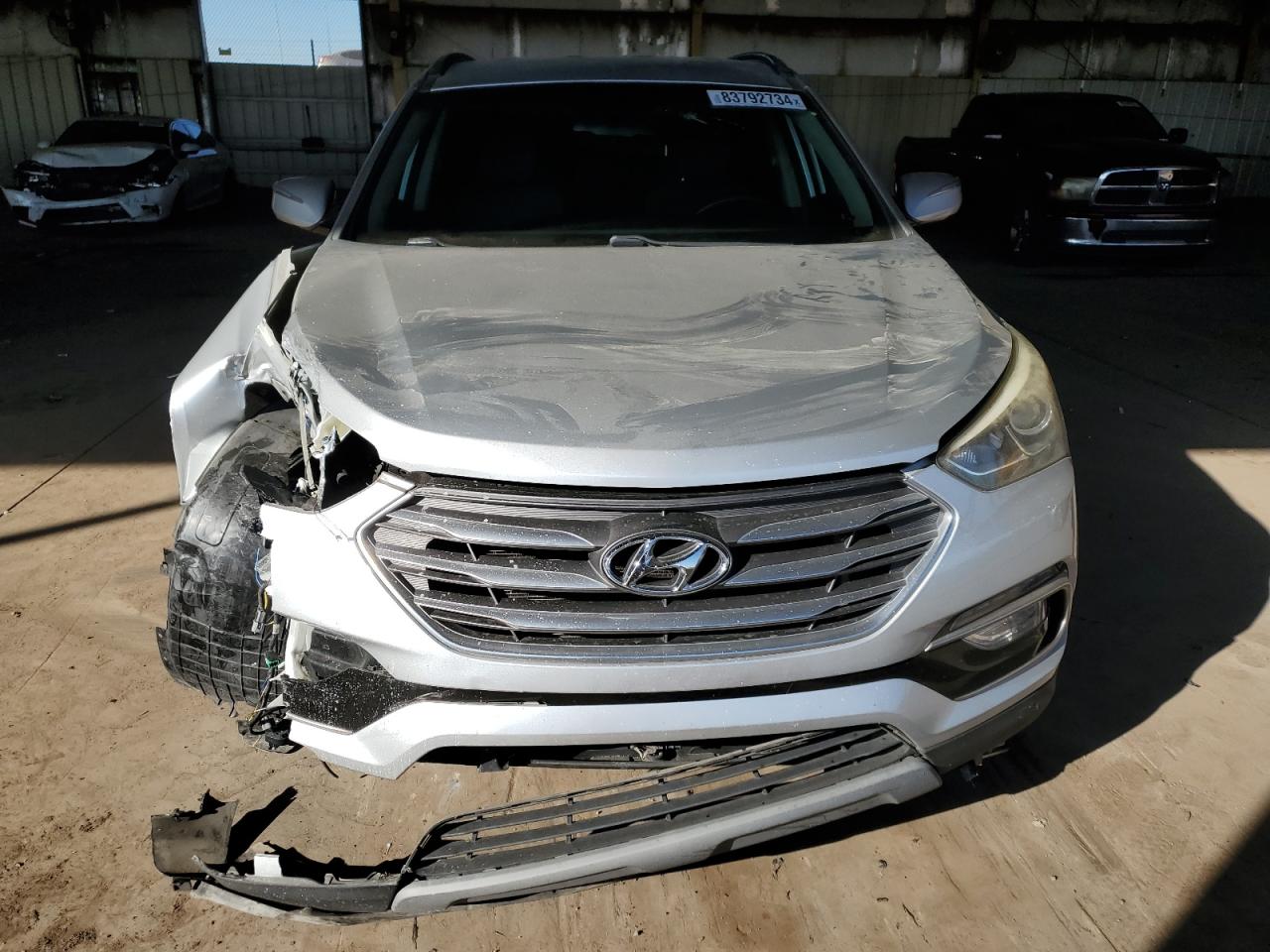 2018 Hyundai Santa Fe VIN 5XYZU3LB6JG541124 Copart auction photo, front end damage thumbnail 5