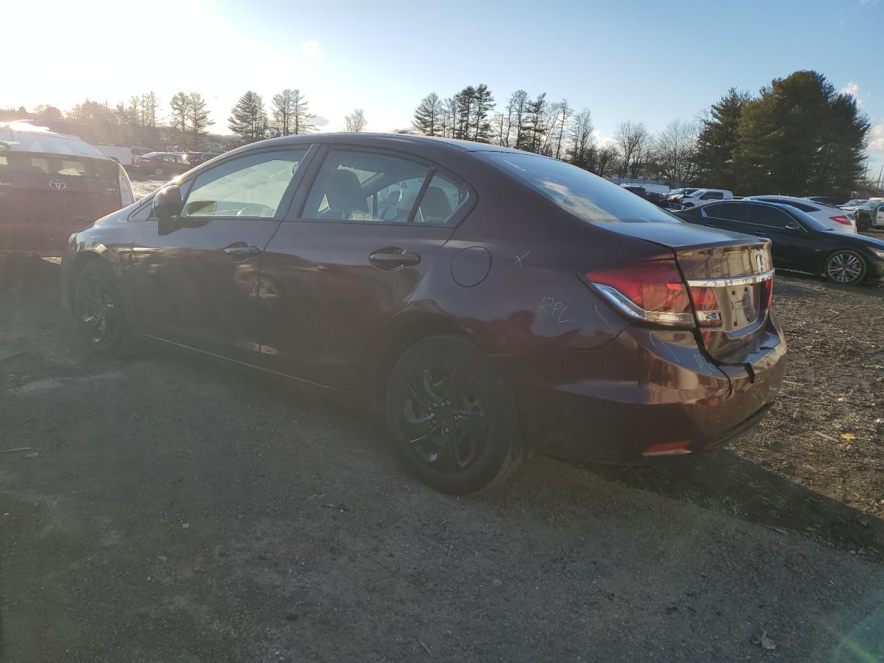 2013 Honda Civic VIN 2HGFB2F59DH557740 Copart auction photo, rear end / minor dent/scratches damage thumbnail 2