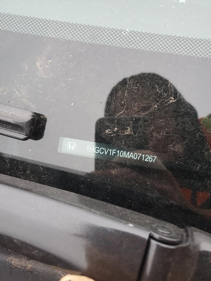 2021 Honda Accord VIN 1HGCV1F10MA071267 Copart auction photo, side damage thumbnail 14