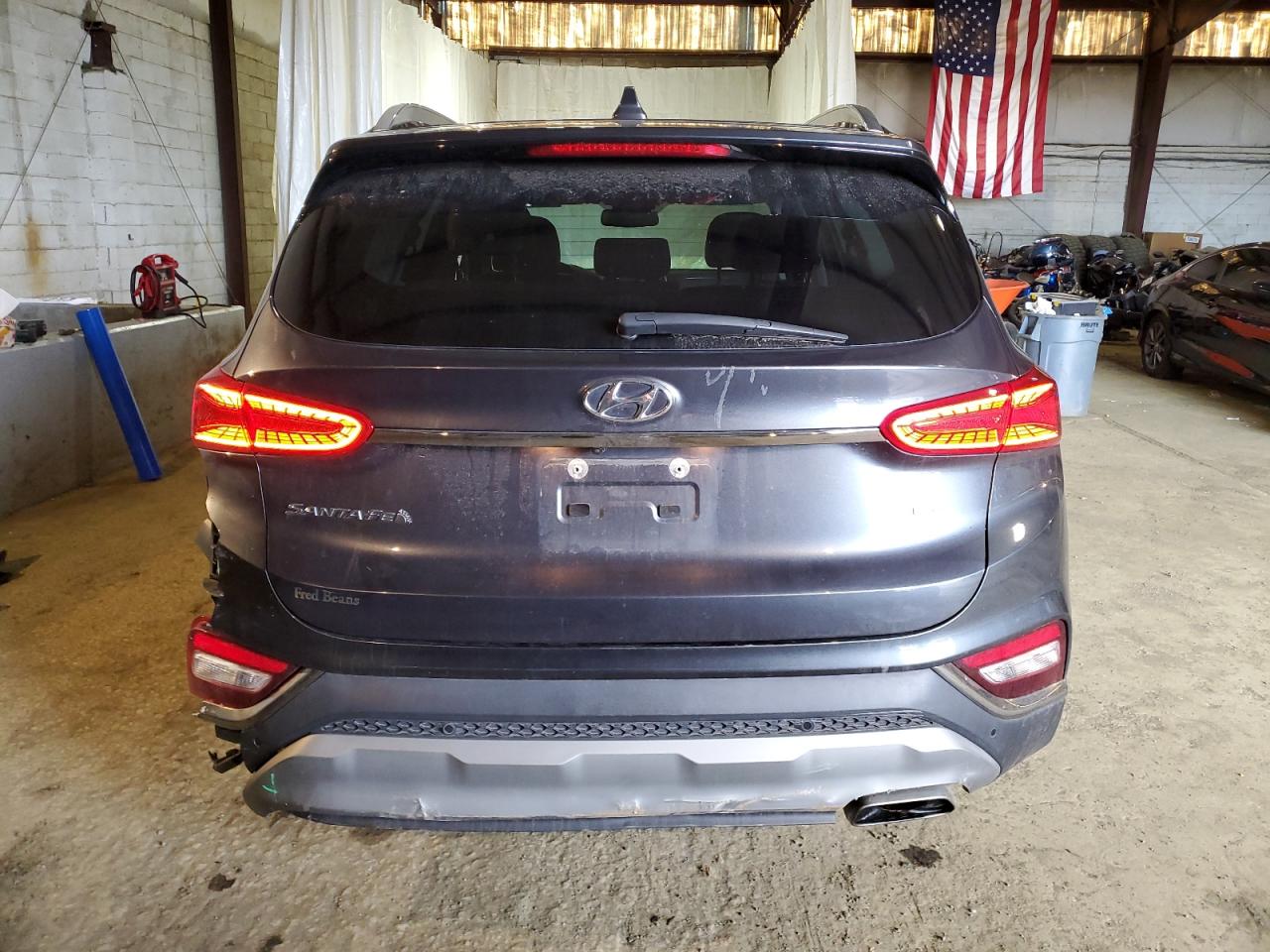 2020 Hyundai Santa Fe VIN 5NMS5CAD3LH216345 Copart auction photo, side / rear end damage thumbnail 6