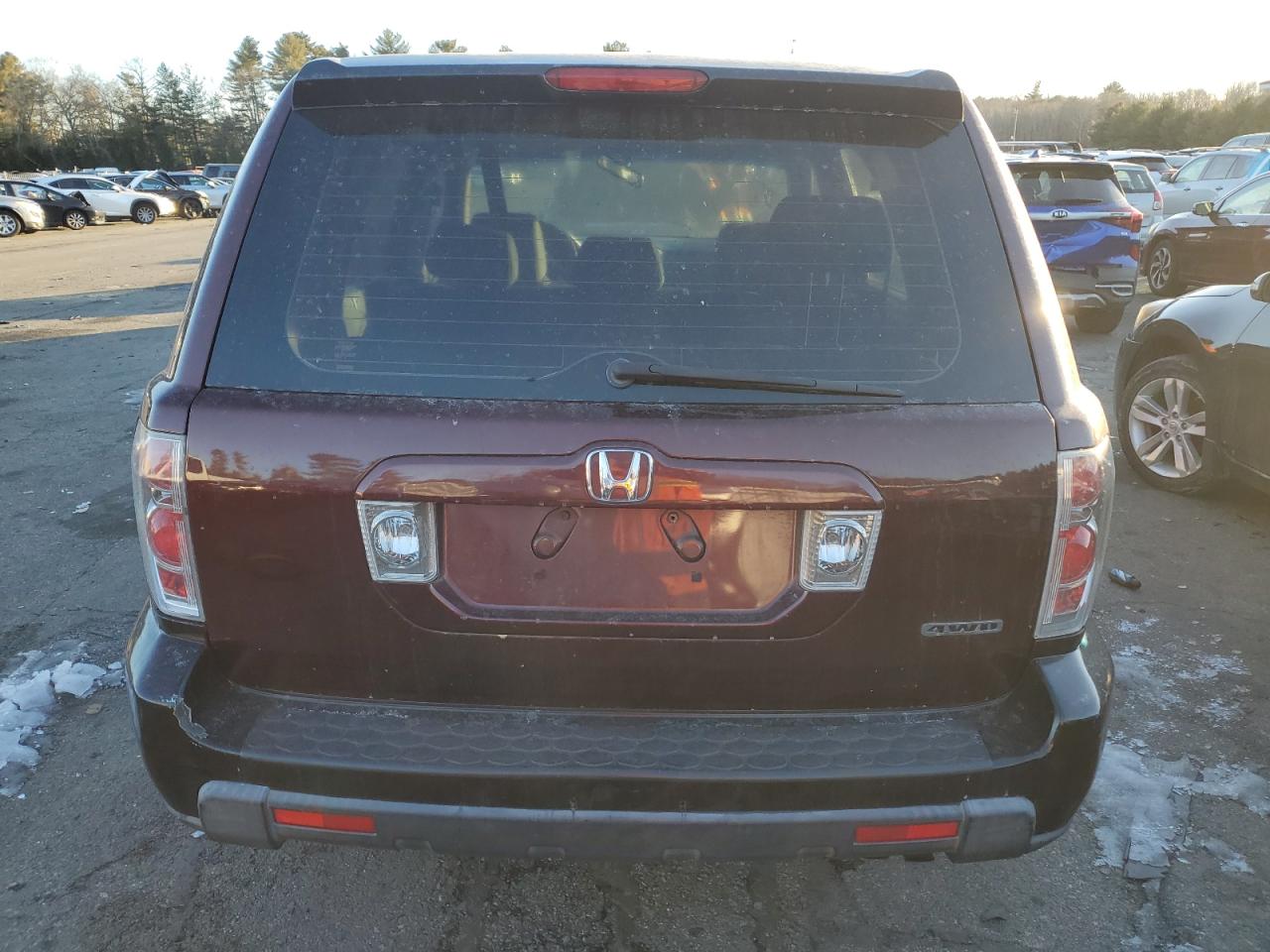 2007 Honda Pilot VIN 2HKYF181X7H528629 Copart auction photo, side damage thumbnail 6