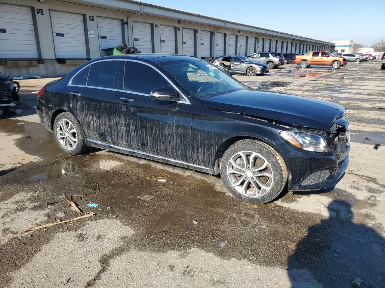 2016 Mercedes-Benz C-klasse VIN 55SWF4KBXGU105718 Copart auction photo, side / front end damage thumbnail 4