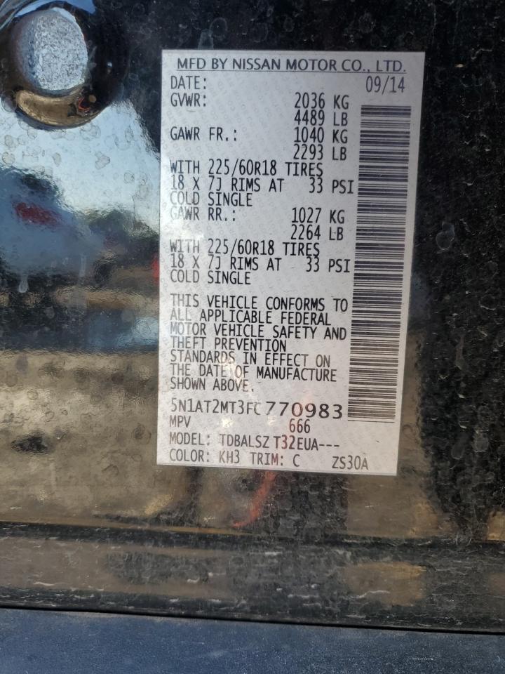 2015 Nissan Rogue VIN 5N1AT2MT3FC770983 Copart auction photo, front end damage thumbnail 13