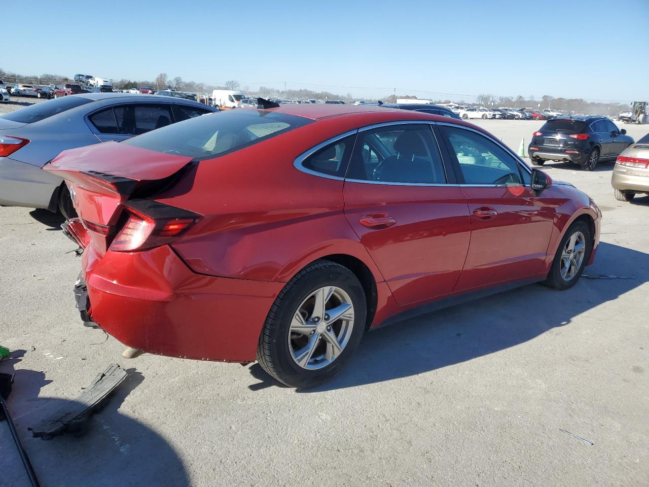 2021 Hyundai Sonata VIN 5NPEG4JA9MH091830 Copart auction photo, front end / rear end damage thumbnail 3