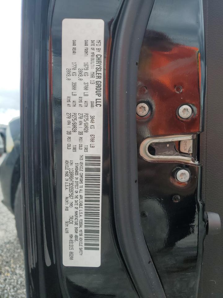 2013 RAM 1500 VIN 1C6RR6HT9DS597567 Copart auction photo, water/flood damage thumbnail 13