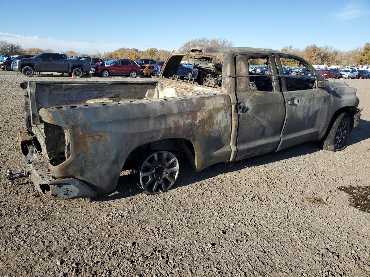 2019 Toyota Tundra VIN 5TFBY5F1XKX838285 Copart auction photo, burn damage thumbnail 3