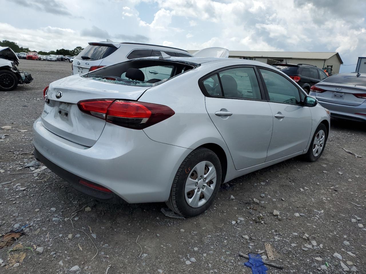2017 KIA Forte VIN 3KPFK4A73HE083191 Copart auction photo, rear end / top/roof damage thumbnail 3