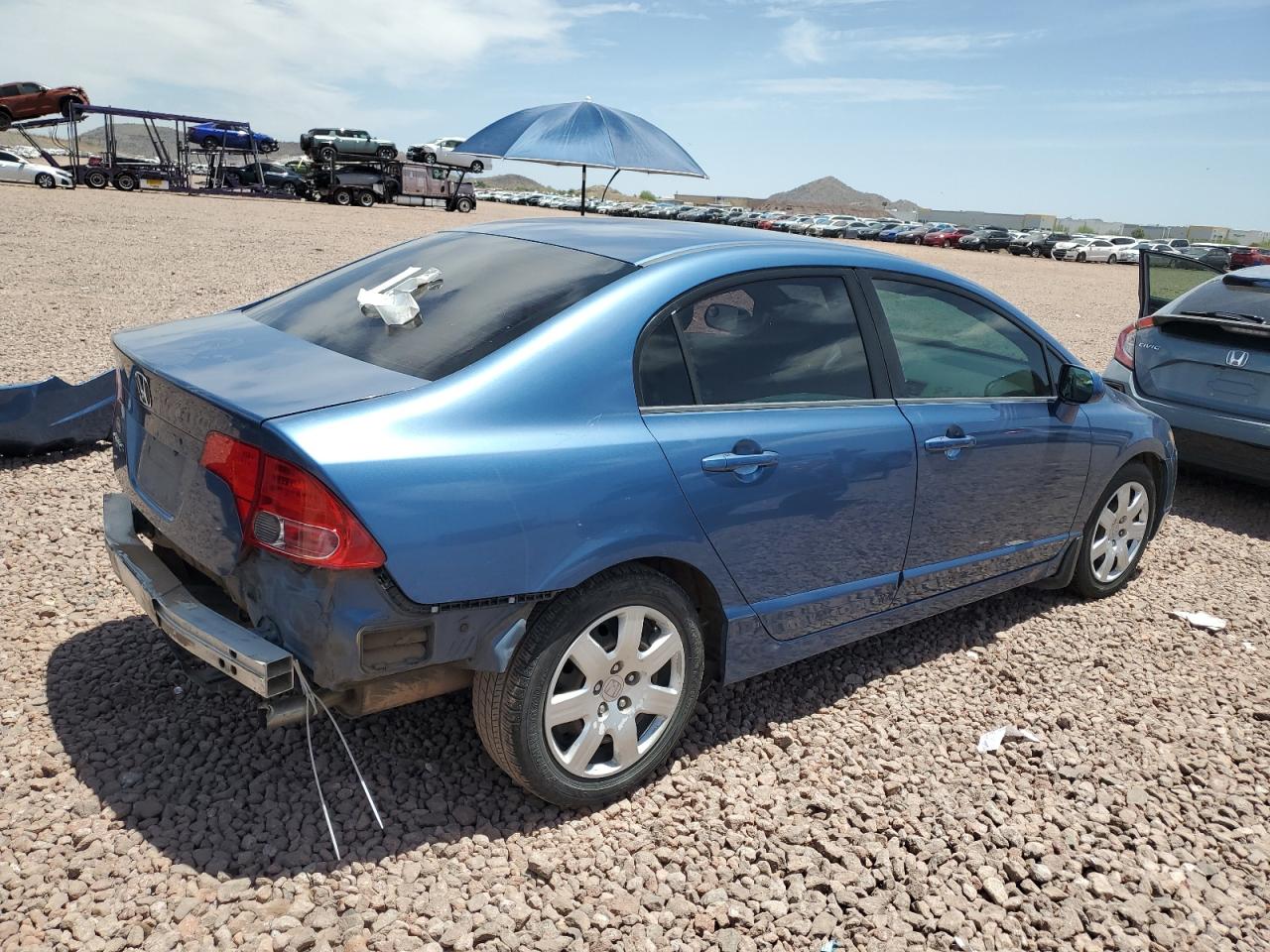2007 Honda Civic VIN 1HGFA16567L130830 Copart auction photo, front end / rear end damage thumbnail 3