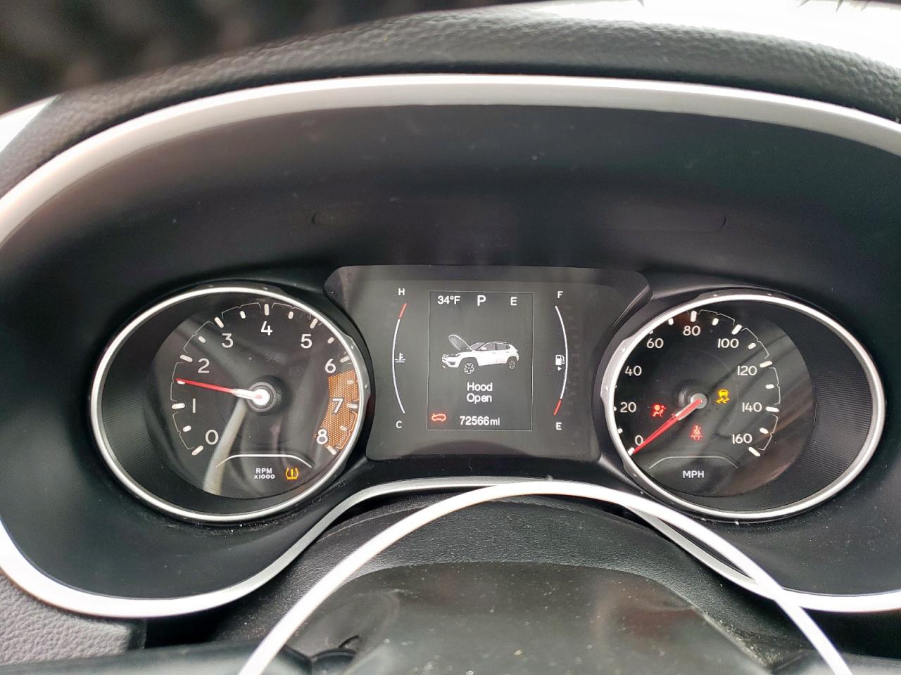 2019 Jeep Compass VIN 3C4NJCBB4KT613022 Copart auction photo, front end / side damage thumbnail 9