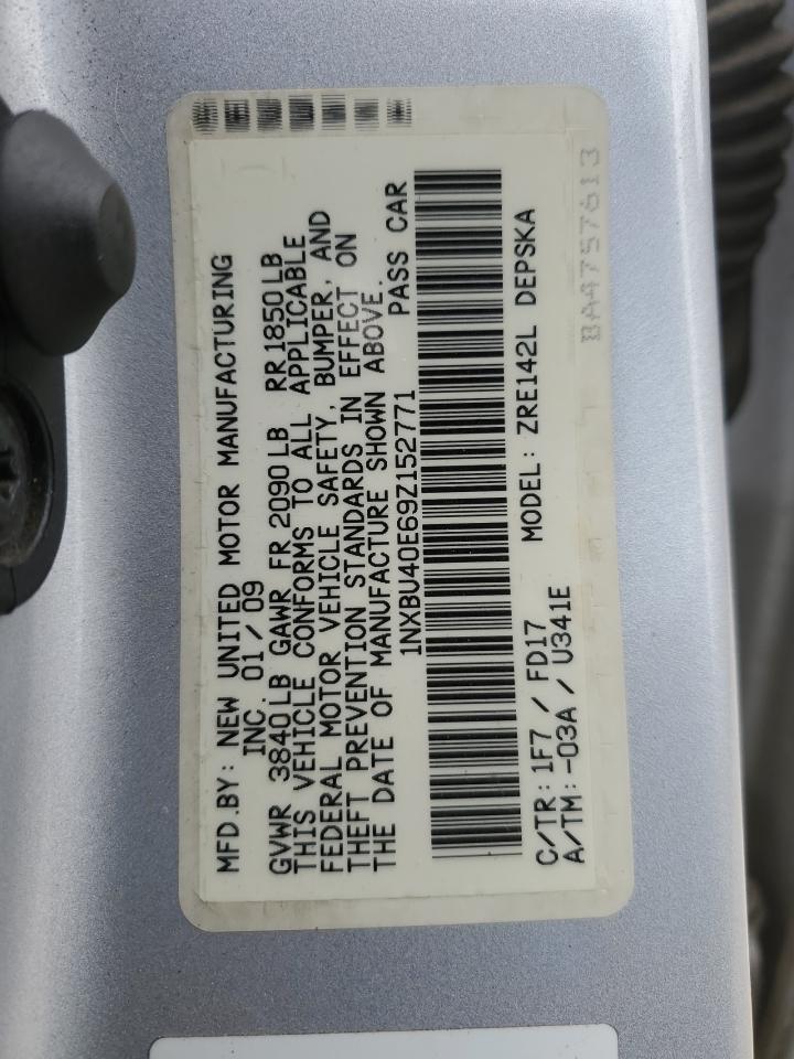 2009 Toyota Corolla VIN 1NXBU40E69Z152771 Copart auction photo, rear end damage thumbnail 14