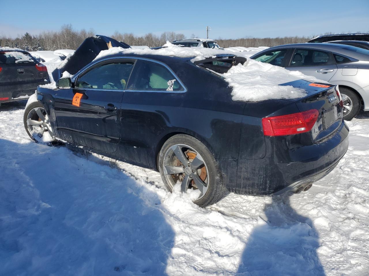 2014 Audi A5 VIN WAUMFBFR6EA034377 Copart auction photo, front end / top/roof damage thumbnail 2