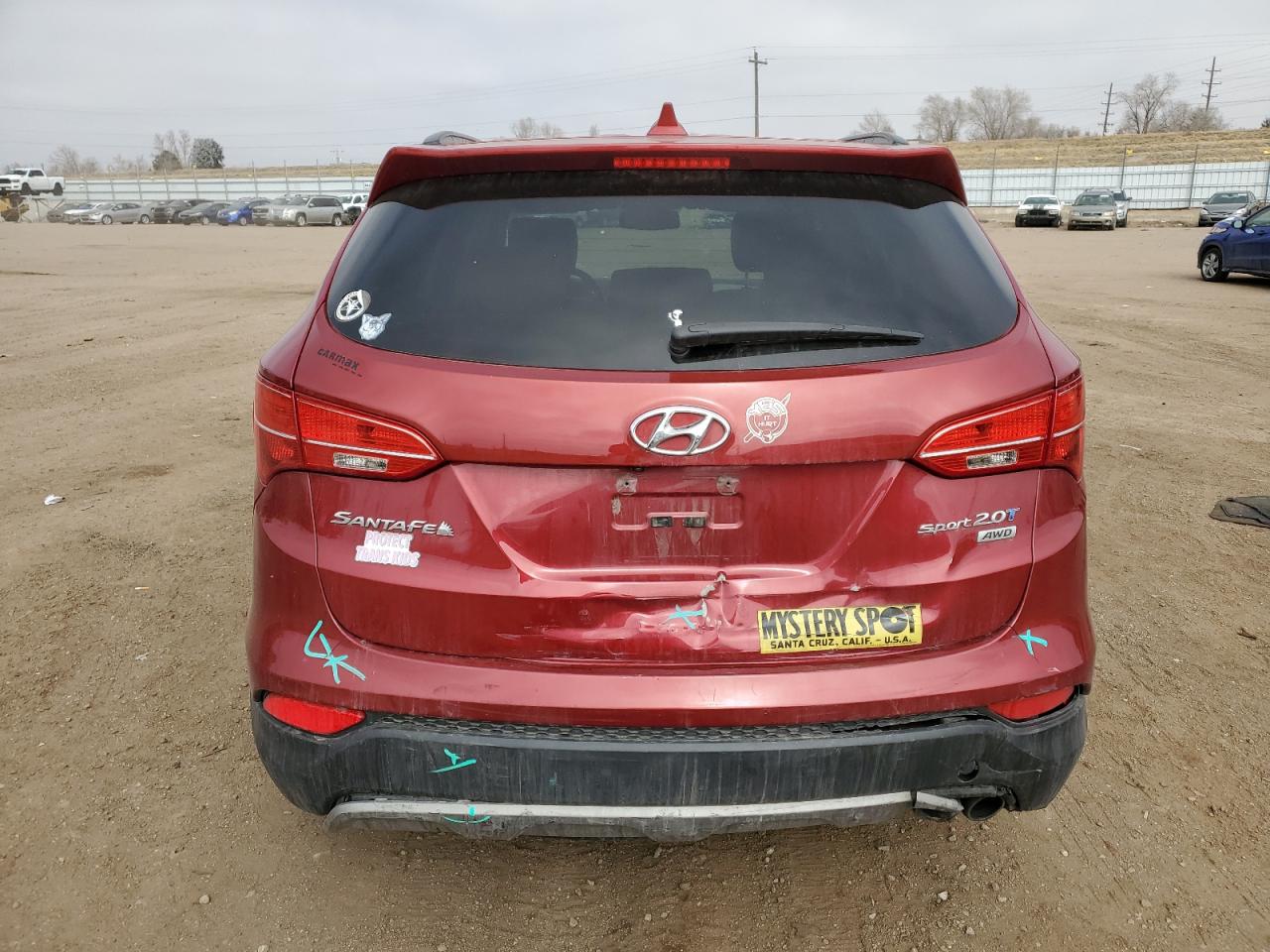 2013 Hyundai Santa Fe VIN 5XYZUDLA0DG035077 Copart auction photo, rear end / side damage thumbnail 6