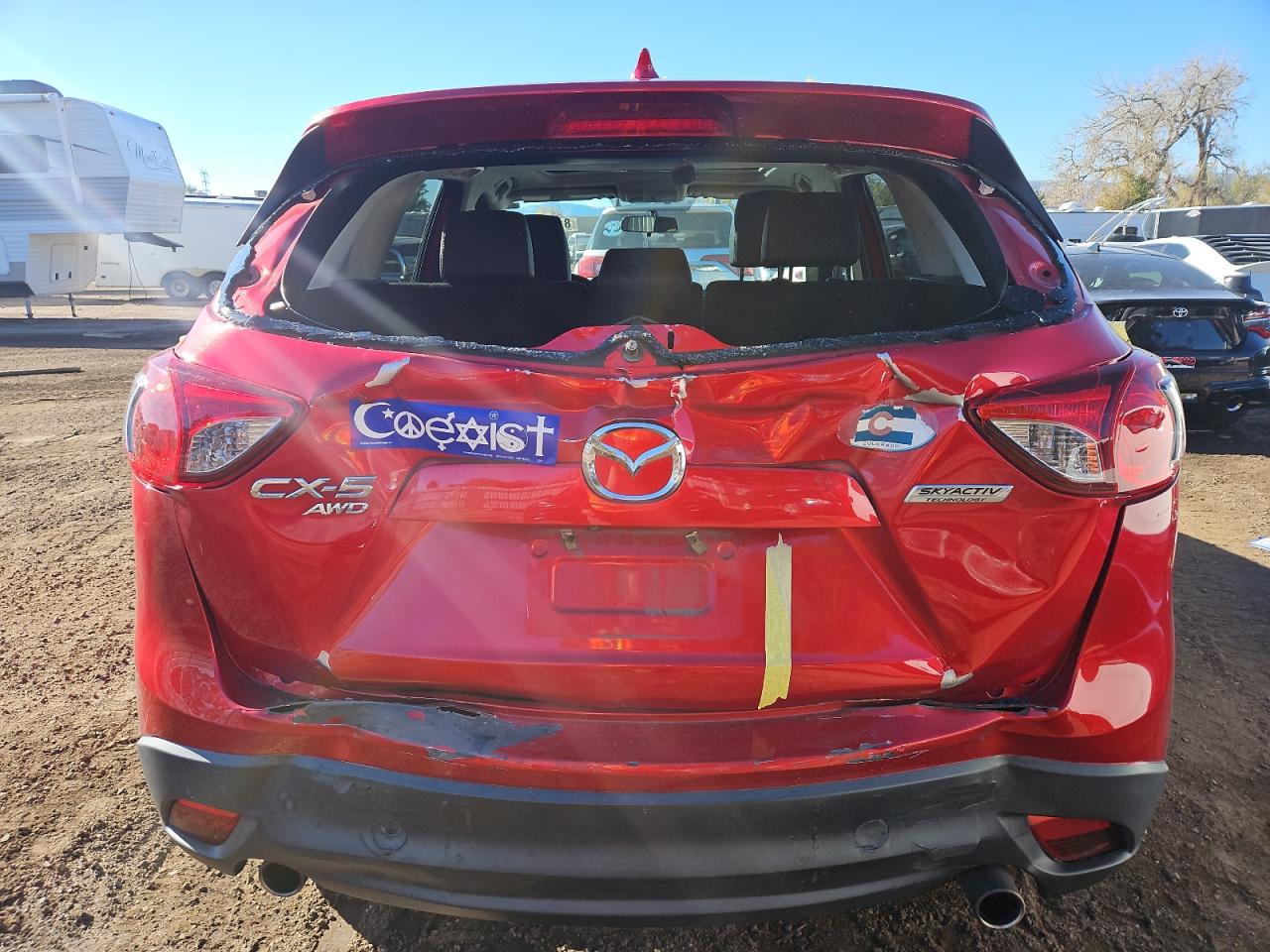 2015 Mazda CX-5 VIN JM3KE4DY0F0552650 Copart auction photo, rear end / side damage thumbnail 6