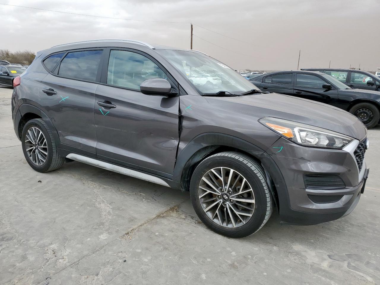 2020 Hyundai Tucson VIN KM8J33AL7LU129402 Copart auction photo, side damage thumbnail 4