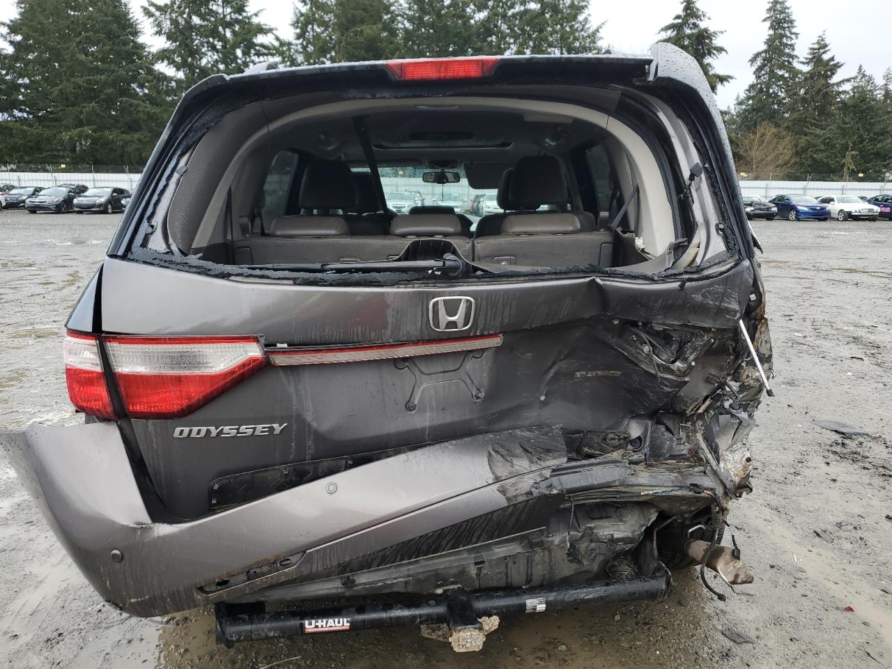 2013 Honda Odyssey VIN 5FNRL5H9XDB015143 Copart auction photo, rear end / side damage thumbnail 6