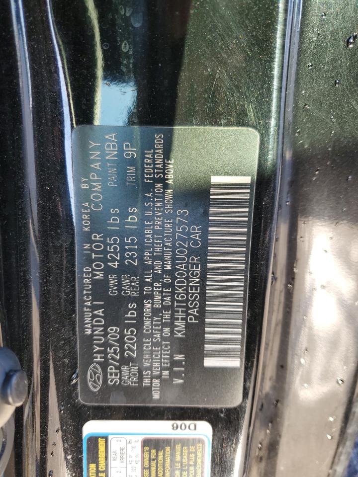 2010 Hyundai Genesis VIN KMHHT6KD0AU027573 Copart auction photo, front end damage thumbnail 12