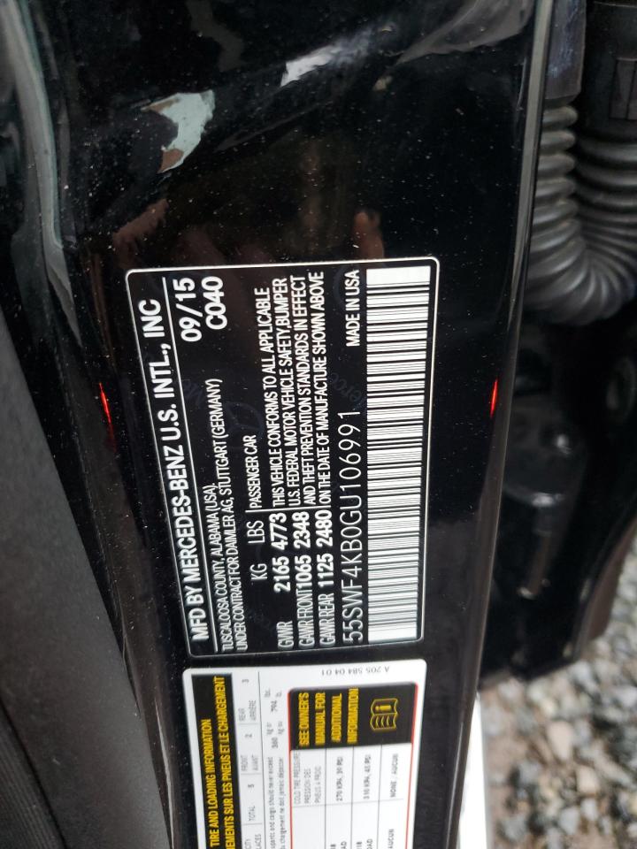 2016 Mercedes-Benz C-klasse VIN 55SWF4KB0GU106991 Copart auction photo, minor dent/scratches damage thumbnail 12