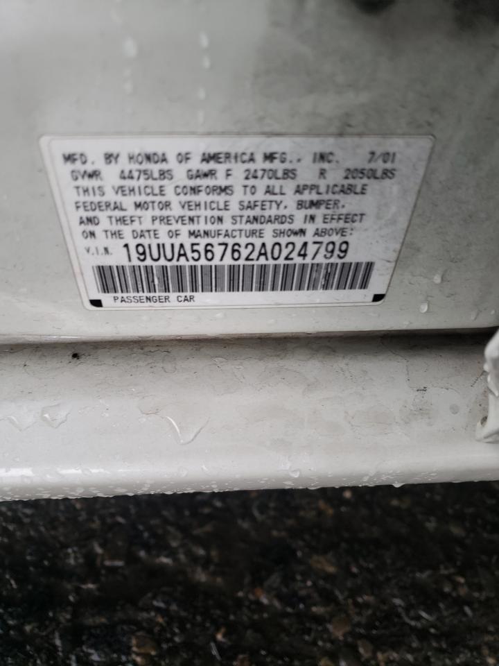 2002 Acura TL VIN 19UUA56762A024799 Copart auction photo, front end damage thumbnail 14