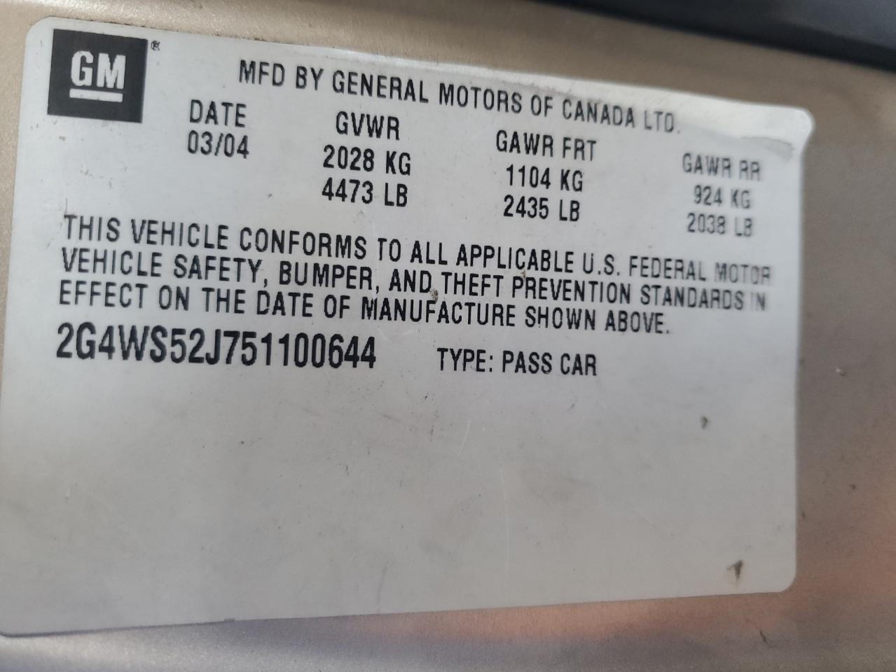 2005 Buick Century VIN 2G4WS52J751100644 Copart auction photo, front end damage thumbnail 14