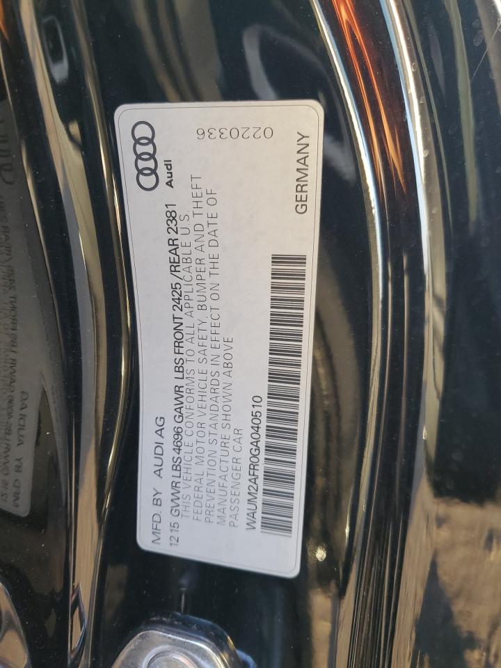 2016 Audi A5 VIN WAUM2AFR0GA040510 Copart auction photo, front end damage thumbnail 12
